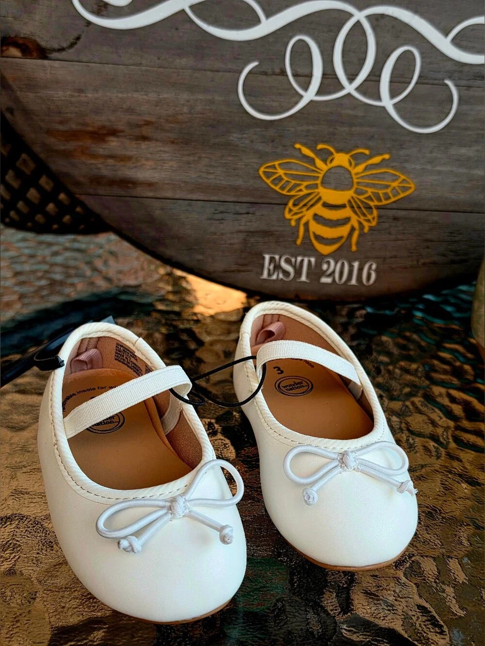 Girls White Mary Jane Ballet Flat with Bow